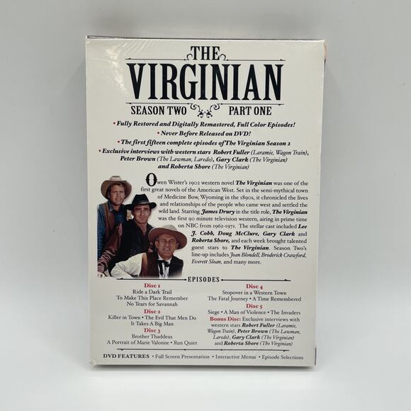 the Virginian: Season Two, Part One [DVD New Sealed] - Picture 2 of 2